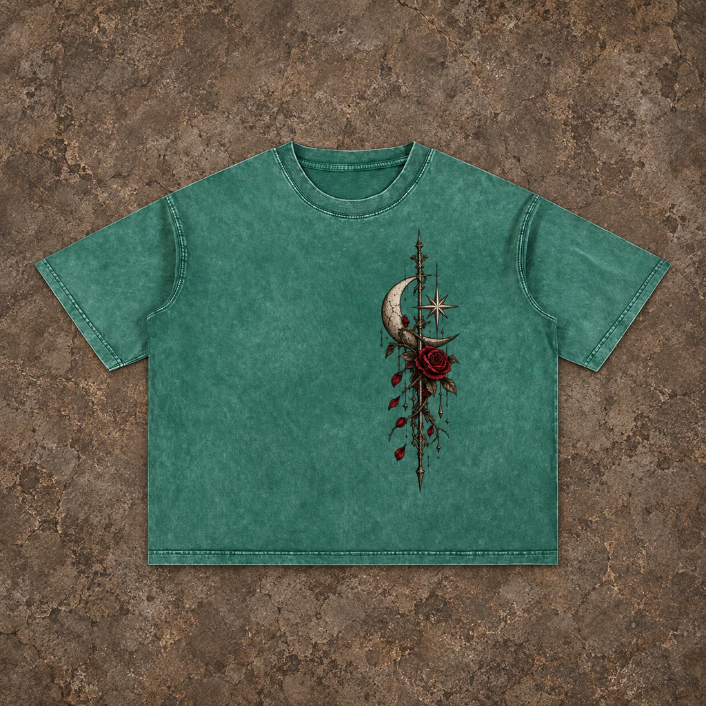 Moonlit Mourning Angel Mineral Wash Tee