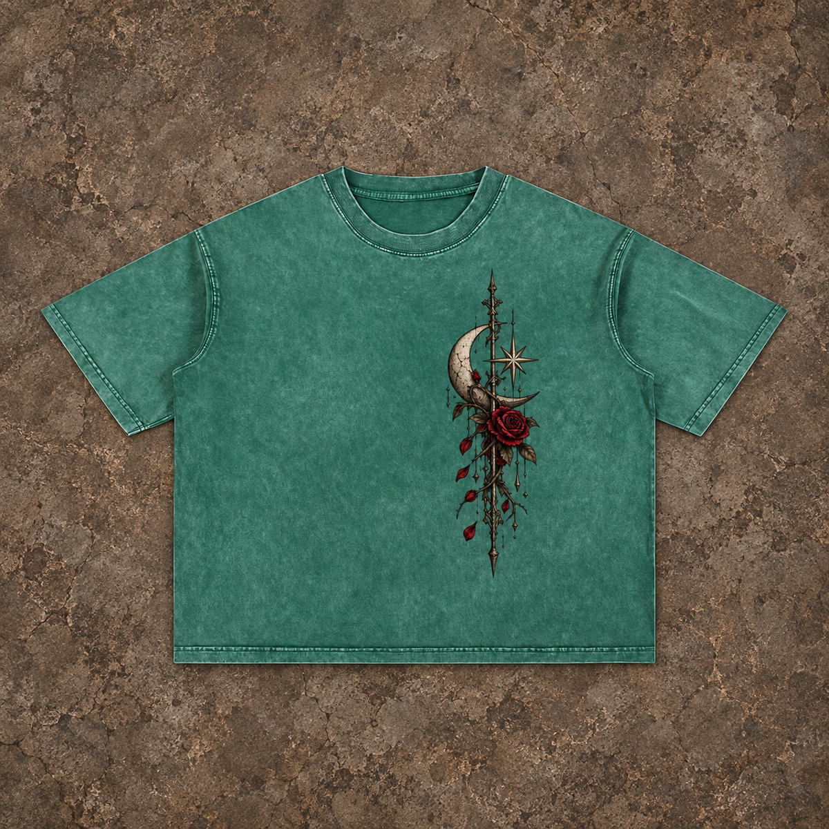 Moonlit Mourning Angel Mineral Wash Tee