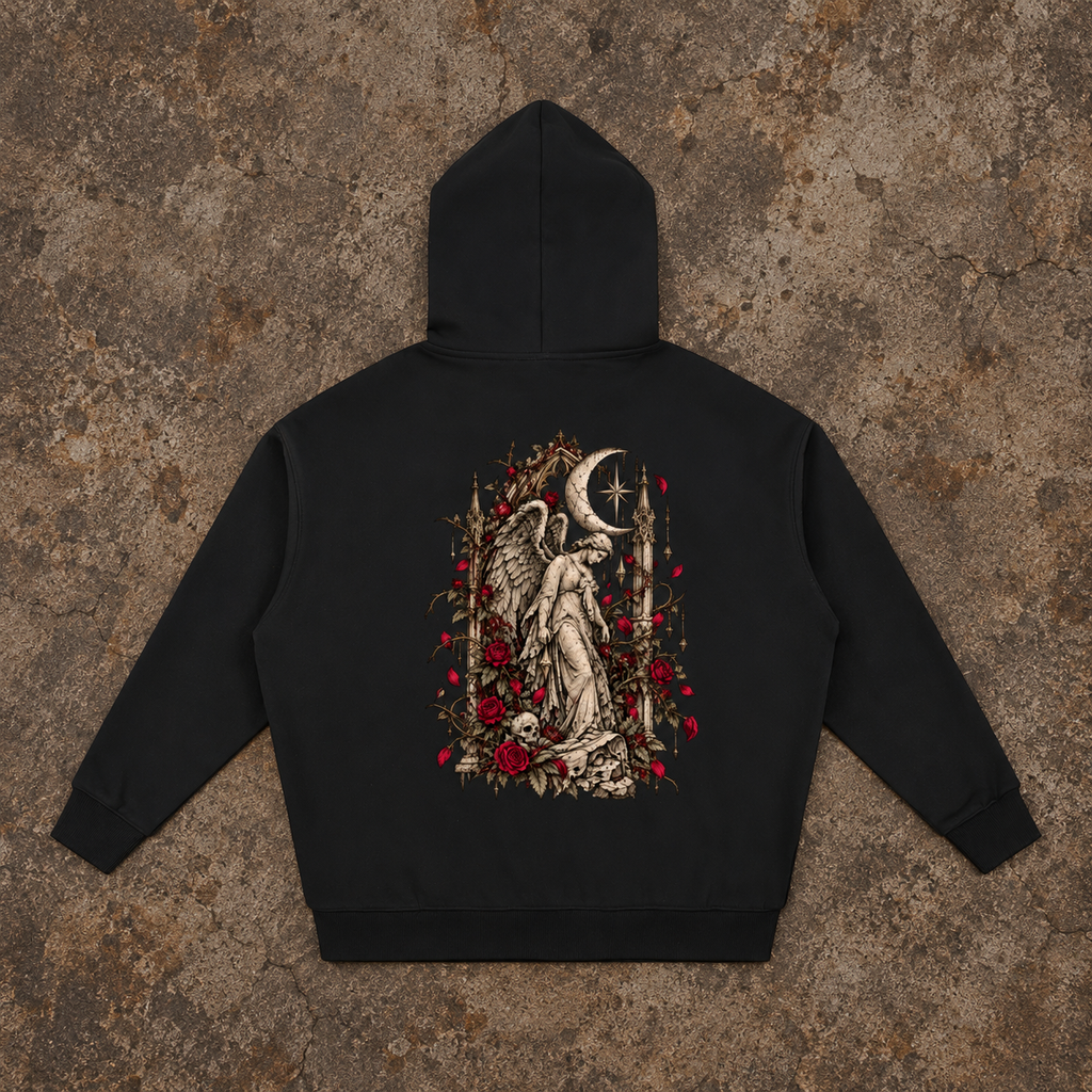 Moonlit Mourning Angel Oversized Hoodie