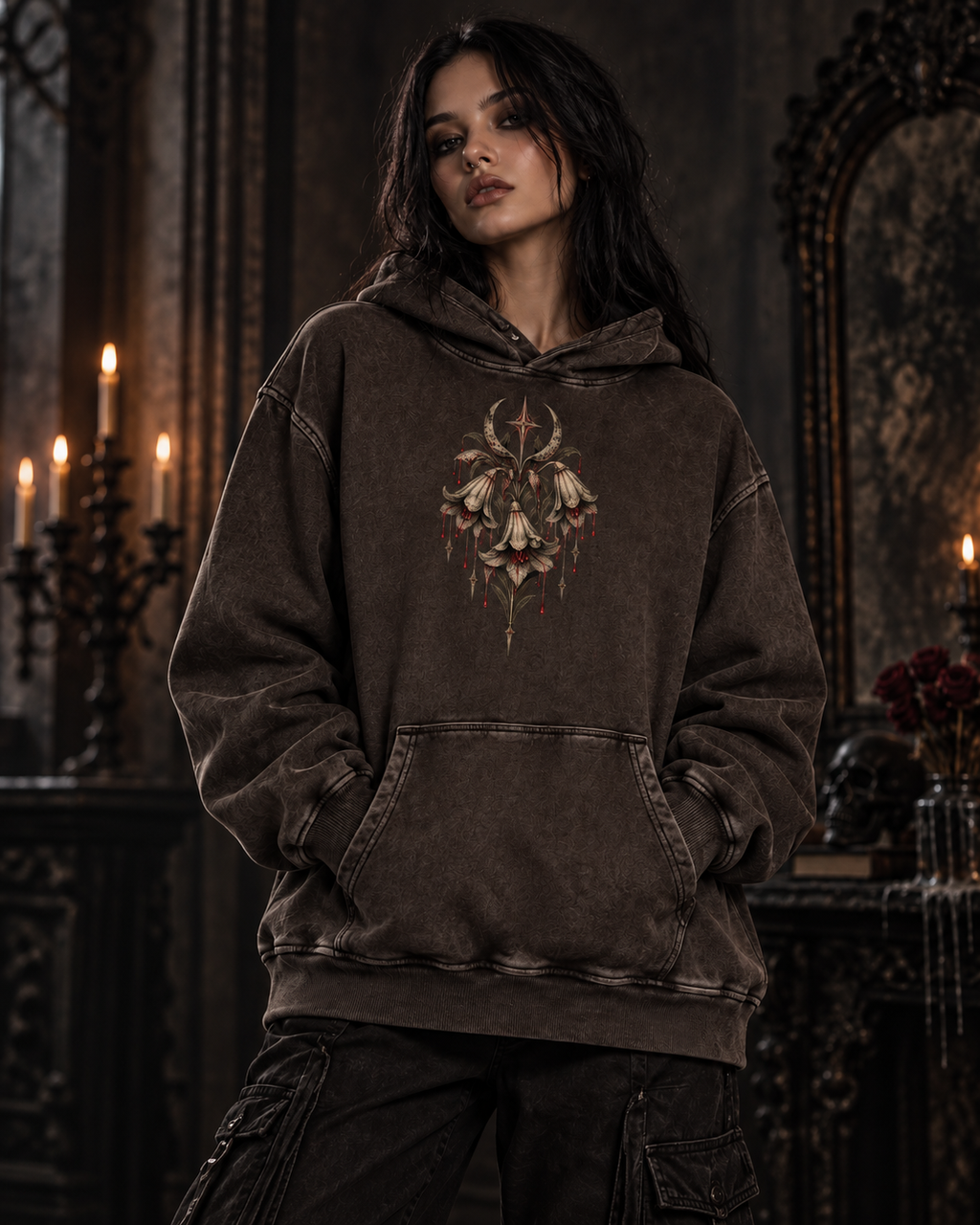 The Widow's Bloom Oversized Hoodie