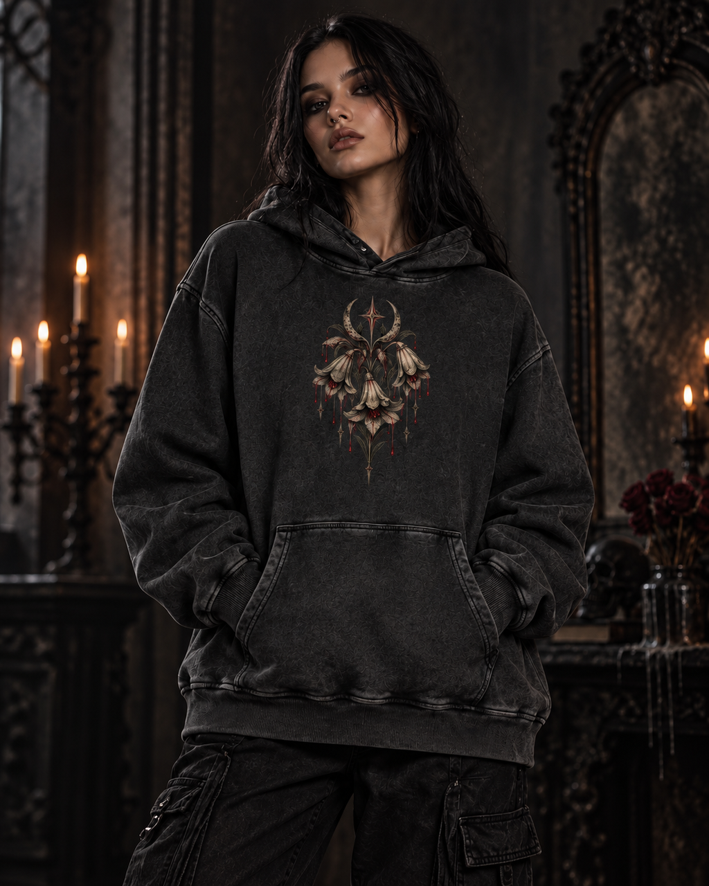 The Widow's Bloom Oversized Hoodie