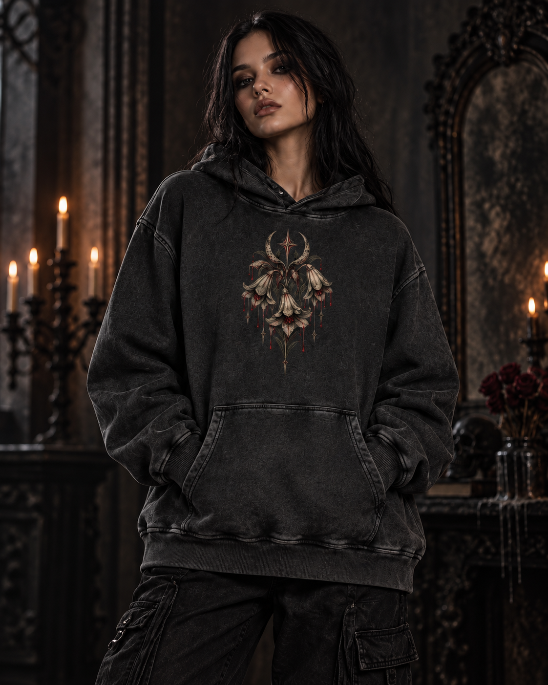 The Widow's Bloom Oversized Hoodie