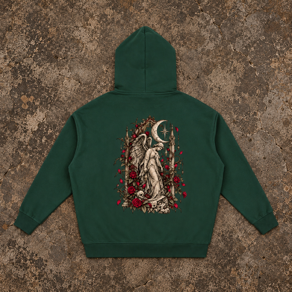 Moonlit Mourning Angel Oversized Hoodie