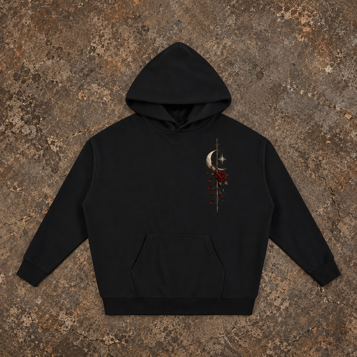 Moonlit Mourning Angel Oversized Hoodie